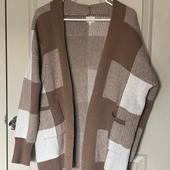 Brown and White Women's cardigan - Picture 1 of 3